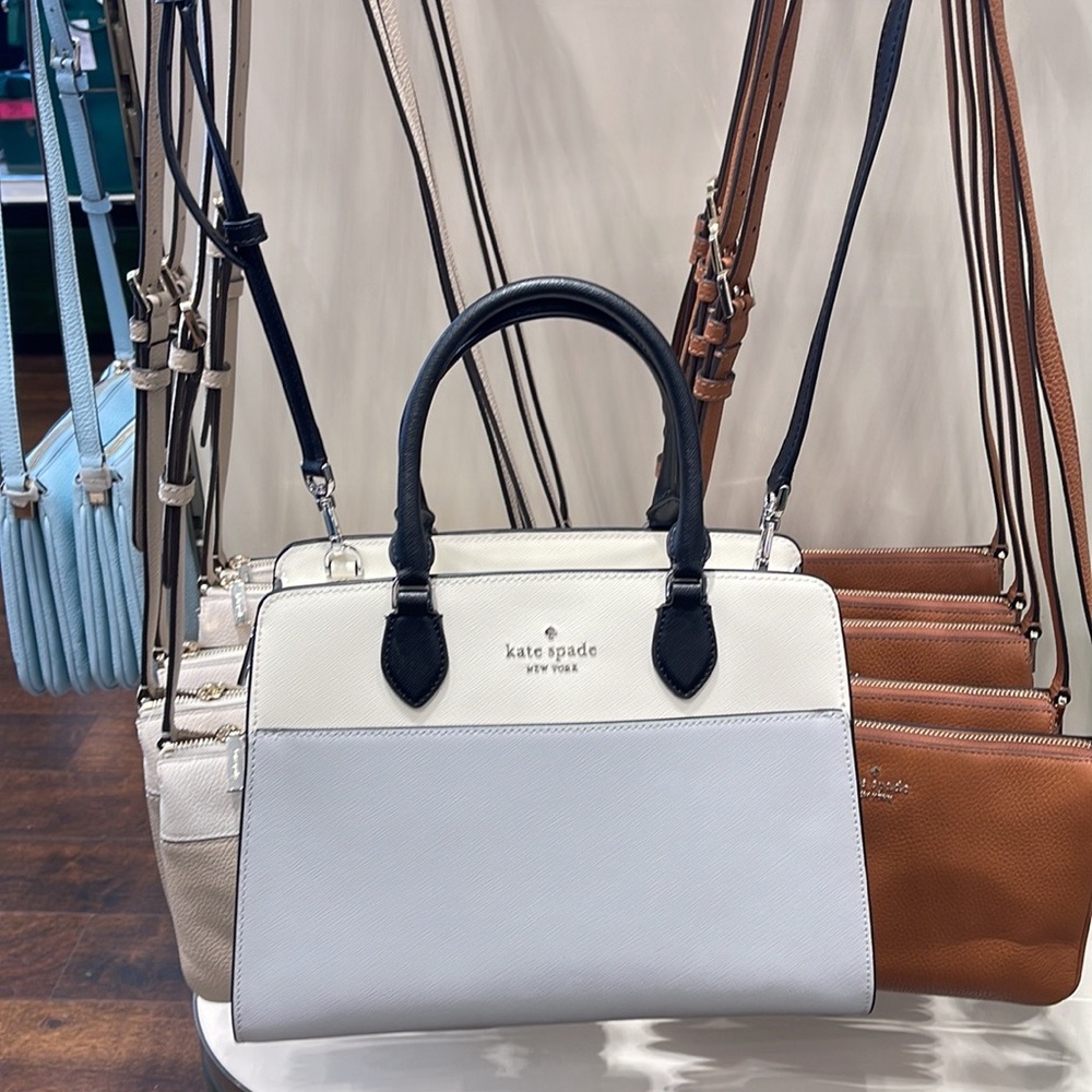 Kate Spade Madison Safiano Leather Medium Satchel Handbag 
Platinum Gray 

NWT - Picture 6 of 16